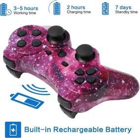img 2 attached to Puning 2Pack Wireless Controller for PS3 Controller - Upgraded Joystick, Sky and Art Compatible - Playstation 3 Wireless Controller