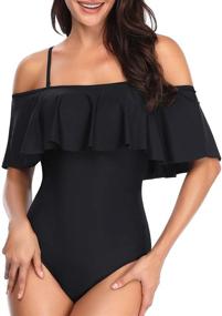 img 3 attached to Tempt Me Women's Off Shoulder Monokini Swimwear - Fashionable and Stylish Clothing