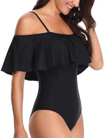 img 2 attached to Tempt Me Women's Off Shoulder Monokini Swimwear - Fashionable and Stylish Clothing