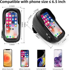 img 2 attached to 🚲 Waterproof Bike Phone Holder Bag - Secure Bicycle Phone Mount and Case for iPhone xs Plus 11 12 pro max Under 6.5" - MOKFIRE Handlebar Bag with TPU Touchscreen