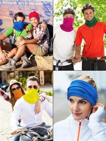 img 1 attached to 🧣 8-Pack Summer Face Coverings Gaiters for Outdoor Cycling and Fishing - SATINIOR Neck Gaiter Headwear