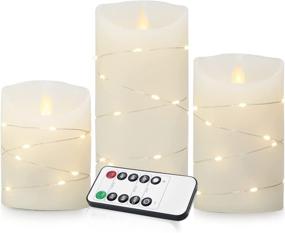 img 4 attached to 🕯️ Yinuo Candle Led Flameless Candle Flickering with Remote - Real Wax Fake Wick Moving Flame, Battery Operated Candles for Christmas Table Decor & Centerpiece - Glass Effect