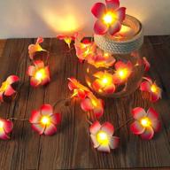 🌺 acelist 2 sets pink flowers frangipani 20 led string lights: stunning hawaiian foam artificial plumeria flowers - battery powered fairy starry lights for wedding beach party логотип