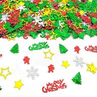 🎉 merry christmas party decorations: confetti glitter foil metallic table scatters for diy christmas party decor logo