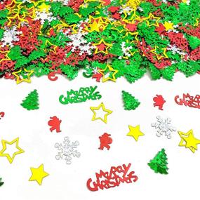 img 4 attached to 🎉 Рождественское праздничное украшение: конфетти из блестящих фольгированных металлических кусочков стола для самостоятельного оформления Рождественской вечеринки