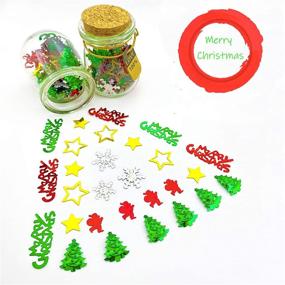 img 3 attached to 🎉 Рождественское праздничное украшение: конфетти из блестящих фольгированных металлических кусочков стола для самостоятельного оформления Рождественской вечеринки