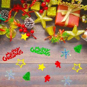 img 2 attached to 🎉 Рождественское праздничное украшение: конфетти из блестящих фольгированных металлических кусочков стола для самостоятельного оформления Рождественской вечеринки