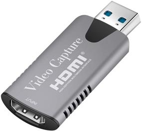 img 1 attached to 🎥 Экзука Аудио Видео Захват Карты 4k Cam Link Card HDMI в USB 2.0 - Полный HD 1080p - Игры, Стриминг, Обучение, Видеоконференция - Gray-1