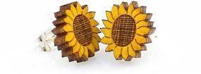 img 1 attached to Green Tree Sunflower Stud Earrings