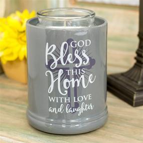 img 3 attached to 🕯️ Stylish Grey Stoneware Electric Jar Candle Warmer by Elanze Designs - Uniquely Bless Your Home with Love