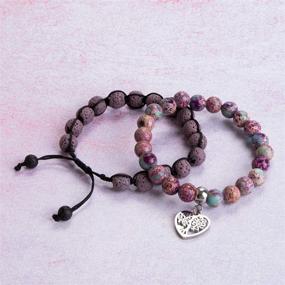 img 1 attached to 🌳 Tree of Life Bracelet - Lava Stone Essential Oil Gemstone Beaded Yoga Meditation Regalite Stone Beach Charm Bracelet Set" - Enhanced SEO-friendly Product Name: "Tree of Life Bracelet - Lava Stone Essential Oil Gemstone Beaded Meditation Bracelet Set with Regalite Stone Beach Charms