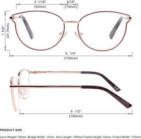 img 3 attached to 👓 Missfive 2 Pack Blue Light Blocking Reading Glasses for Women, Computer Readers with Metal Frame and Spring Hinges (Rose Red, 3.5)
