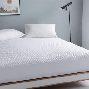 img 4 attached to 🛏️ Reaks King Size Bed Waterproof Fitted Mattress Protector: Stay Cool with Deep Pocket Up to 18'' - Cooling Mattress Pad Cover