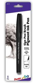 img 1 attached to 🖊️ Кистевая ручка Pentel Arts Sign Pen с серыми пигментными чернилами - 1 упаковка