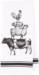 img 3 attached to 🐔 KAF Home Farm Animals Pantry Dish Towel Set of 4 - 18 x 28-inch