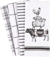 🐔 kaf home farm animals pantry dish towel set of 4 - 18 x 28-inch logo