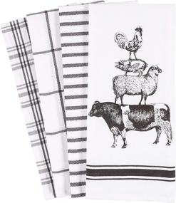 img 4 attached to 🐔 KAF Home Farm Animals Pantry Dish Towel Set of 4 - 18 x 28-inch