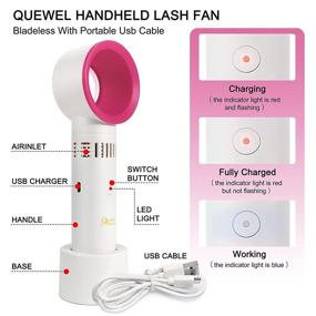 img 3 attached to QUEWEL Eyelash Extension Fan for Bladeless Lash Fan Handheld Mini Fan Dryer Air Conditioning Blower - White - Lash Extension Supplies for Drying Lash Glue