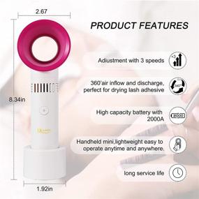 img 2 attached to QUEWEL Eyelash Extension Fan for Bladeless Lash Fan Handheld Mini Fan Dryer Air Conditioning Blower - White - Lash Extension Supplies for Drying Lash Glue