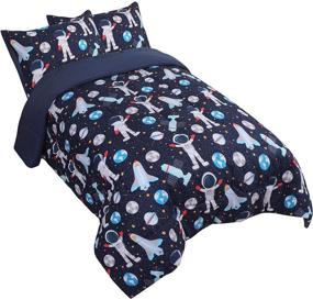 img 4 attached to PiccoCasa Comforter Pillowcases Astronaut All Seasons