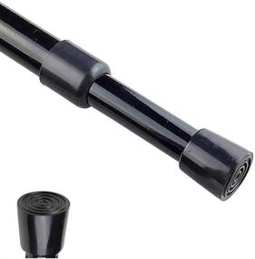 img 4 attached to Adjustable 28-43 Inch Black Spring Tension Curtain Rod - Heavy Duty, Extendable, and Versatile for Kitchen, Bathroom, Window, Bookshelf, Closet