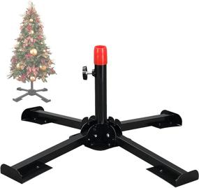 img 4 attached to 🎄 FLY HAWK 1" Foldable Metal Christmas Tree Stand, Universal Model Adjustable - Black