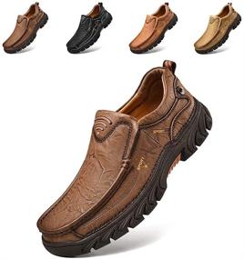 img 4 attached to 👞 Alcubieree Comfortable Leather Loafers Sneakers: Ultimate Style and Comfort Combined