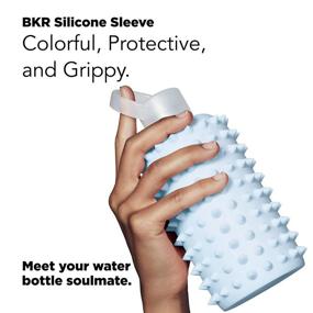 img 3 attached to 💧 bkr Little Spiked Grace - 16oz - Glass Water Bottle - Light Periwinkle Blue - Removable Silicone Sleeve - BPA Free: Stylish and Safe Hydration Companion