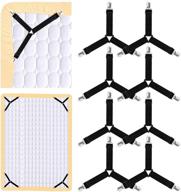 🔒 kelofty 8pcs fitted sheet clips: secure bed sheet holder straps with 3 non-slip clips | upgrade 3-bands mattress clips for sheets | premium mattress sheet straps & fasteners | mattress holder clips - 2 sets logo