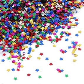 img 4 attached to 🎉 Colorful Metallic Star Confetti: 3.6oz Glitter Foil Sequins for Wedding Tables, Balloons, Crafts, and Parties