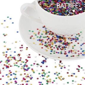 img 2 attached to 🎉 Colorful Metallic Star Confetti: 3.6oz Glitter Foil Sequins for Wedding Tables, Balloons, Crafts, and Parties