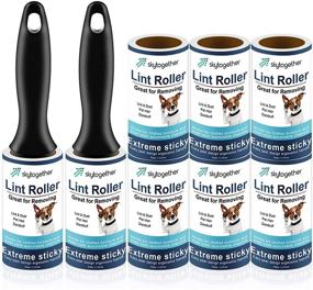 img 4 attached to Pet Hair Lint Rollers - Extra Sticky Remover for Clothes, Furniture, Carpet, Couch - Travel Size Cat Dog Hair Roll - 2 Handles + 8 Refills - 64 Sheets/Roller (512 Sheets Total)