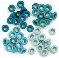 🔵 we r memory keepers crop-a-dile eyelets & washers set - standard aqua (60 piece): a must-have crafting essential! logo
