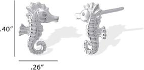 img 1 attached to Boma Sterling Seahorse Earrings Zirconia