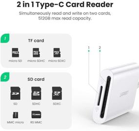 img 3 attached to 📱 High-Speed UGREEN USB C Card Reader: Dual Slot OTG Card Adapter for iPad Pro 2018, MacBook, Samsung S10 & LG Micro SD – Supports SD 4.0 UHS-II & UHS-I, SDXC, SDHC, MMC