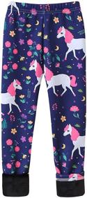 img 3 attached to Velvet Leggings Fleece Lined Length Unicorn Girls' Clothing in Leggings