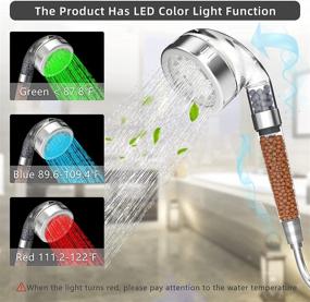 img 1 attached to Enhance your Shower Experience with Easyroom LED Shower Head: Filters, High Pressure Handheld Shower, 3 Temperature-Controlled Lights, Hose, and Beads for Dry Skin & Hair
