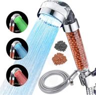 enhance your shower experience with easyroom led shower head: filters, high pressure handheld shower, 3 temperature-controlled lights, hose, and beads for dry skin & hair logo