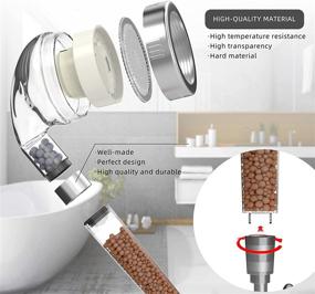 img 2 attached to Enhance your Shower Experience with Easyroom LED Shower Head: Filters, High Pressure Handheld Shower, 3 Temperature-Controlled Lights, Hose, and Beads for Dry Skin & Hair