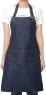 waterproof denim jean kitchen apron with pockets for women and men логотип