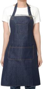 img 4 attached to Waterproof Denim Jean Kitchen Apron with Pockets for Women and Men