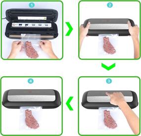 img 1 attached to 🔒 HAUXHEL Automatic Vacuum Sealer Machine with Built-in Cutter for Food Savers - Dry/Moist Food Modes, Touch Screen Control, Safe Design