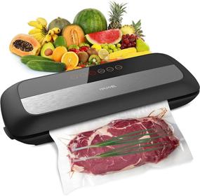 img 4 attached to 🔒 HAUXHEL Automatic Vacuum Sealer Machine with Built-in Cutter for Food Savers - Dry/Moist Food Modes, Touch Screen Control, Safe Design