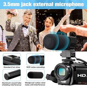 img 2 attached to 📹 Full HD 1080P 30FPS 24MP Camcorder for YouTube Vlogging with Digital Zoom, Rotating Screen, Remote Control, Hood, and Dual Batteries