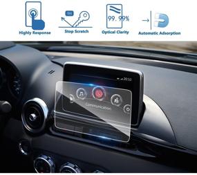 img 4 attached to High Clarity Tempered Glass Screen Protector for LFOTPP 2017-2019 Fiat 124 Spider MZD Connect 7 Inch Car Navigation Screen - Anti-Scratch, 9H Hardness