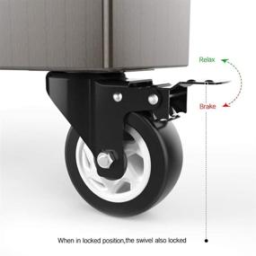 img 1 attached to Swivel Caster Wheels Locking Polyurethane Hardware