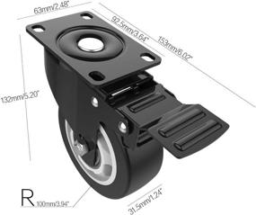 img 3 attached to Swivel Caster Wheels Locking Polyurethane Hardware