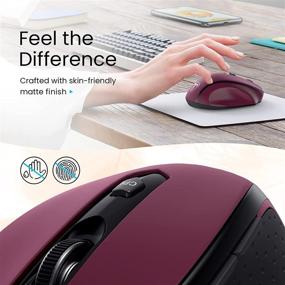 img 2 attached to 2.4G Wireless Ergonomic Computer Mouse with USB Receiver, Finger Rest, 5 Adjustable DPI Levels - Mobile 2400DPI USB Mice for Laptop, Chromebook, Notebook, MacBook, Computers (Wine)