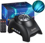 🌌 leoity star projector for bedroom: 3-in-1 aurora projector with remote control and bluetooth speaker - black логотип