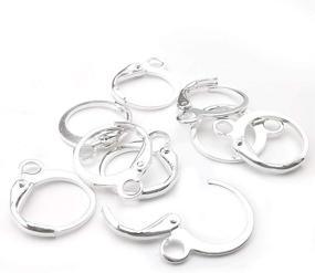 img 1 attached to 🔗 160-Piece Set of Leverback Hooks: 60 Round Hypoallergenic Earring Hooks, Lever Back Dangle Ear Wire Earring French Hooks for DIY Earring Jewelry Making, Includes 100 Jump Rings (Silver-12785)